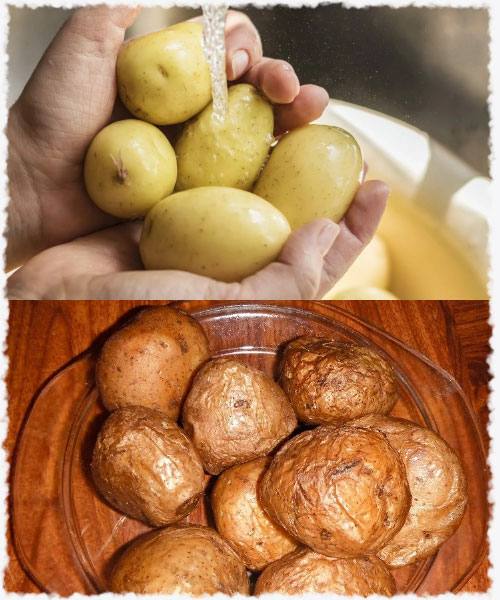 Быстрый рецепт – картошка в мундире в микроволновке
